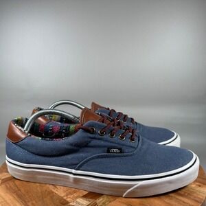 Vans Era CL Blue Canvas Leather Trim Skate Shoes Men US 11.5 Sneakers